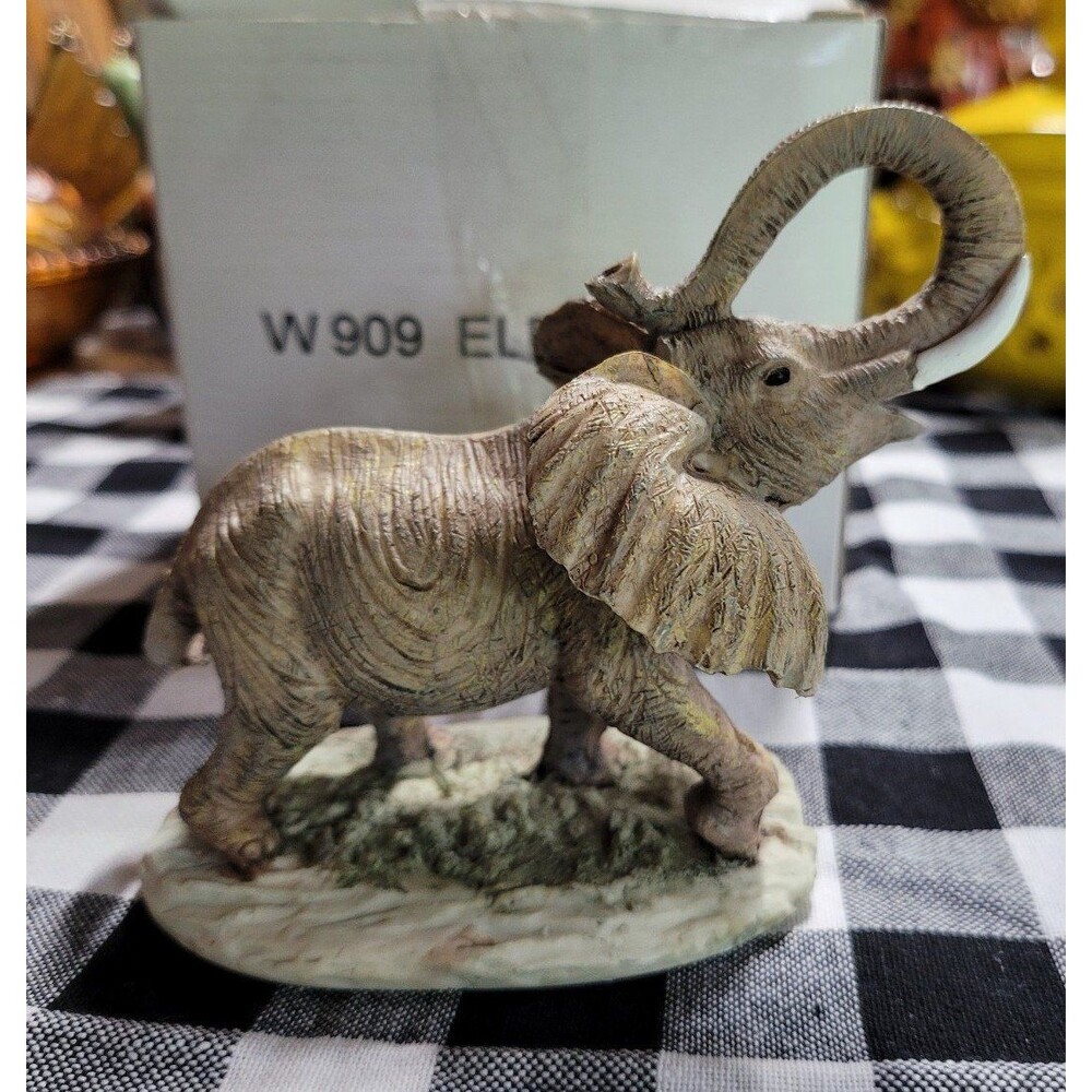 Vintage Ceramic Figurine Trunk UP Elephant